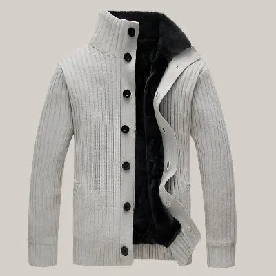 Winter Warm Shirt Thick Jacket Light gray