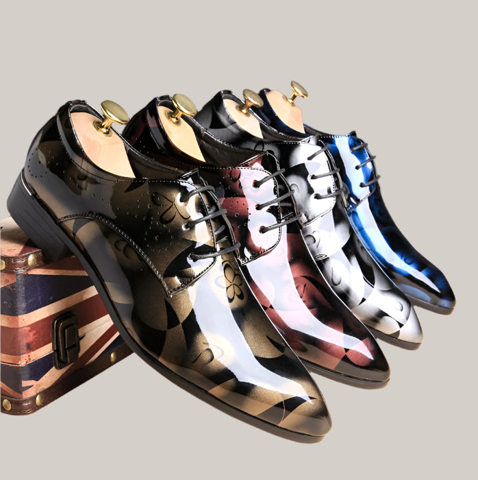 Men's Glossy Leather Dress Shoes