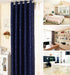 Star print perforated finished curtain Navy Blue