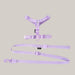 Korean Version Of Pet Macaron H-type Collar Chest Back Lead Rope Purple