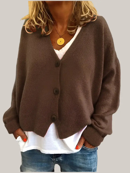 Women Cardigans Sweater Coffee