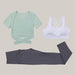 Three-piece speed suit for gym yoga wear Green dark grey