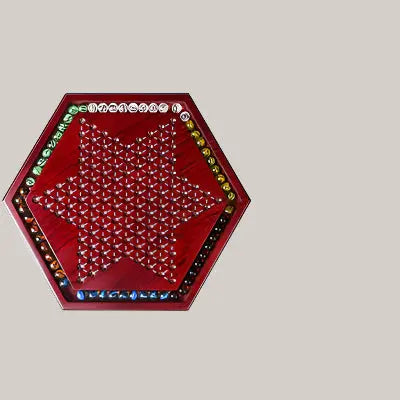 Wooden Chinese Checkers Set with Glass Marbles – 2 Styles Card slot hexagon