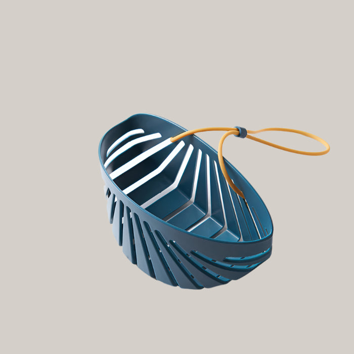 Shell-Shaped PE Kitchen Sink Drain Basket with Lanyard Blue