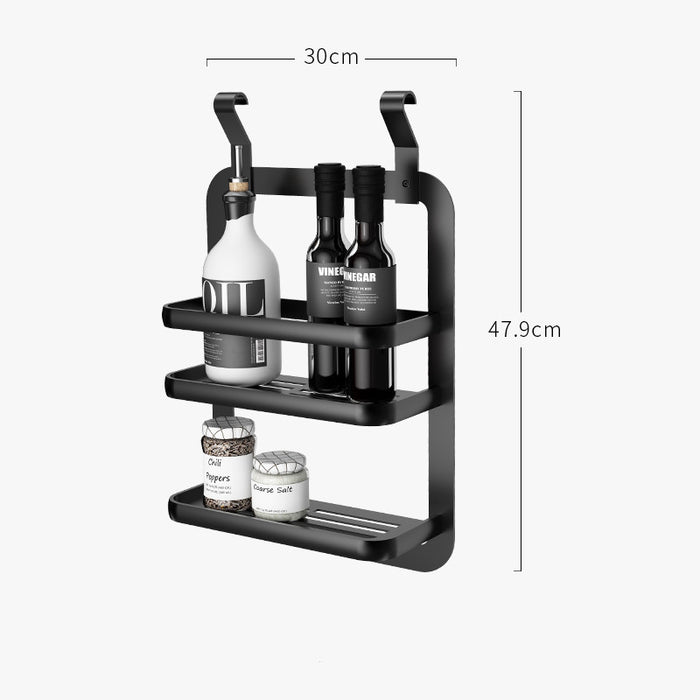 Nordic Aluminum No-Drill Kitchen Storage Rack System 1Black