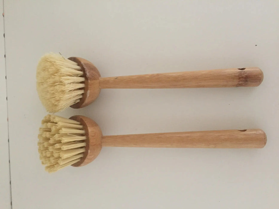 Bamboo Handle PET Kitchen Cleaning Brush, 18.5 cm