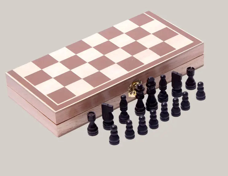 Foldable Wooden Chess Set – 30 × 30 cm