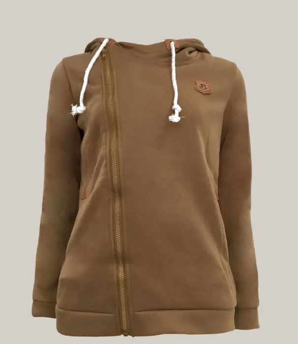 Women Hoodie Sweater Large Khaki
