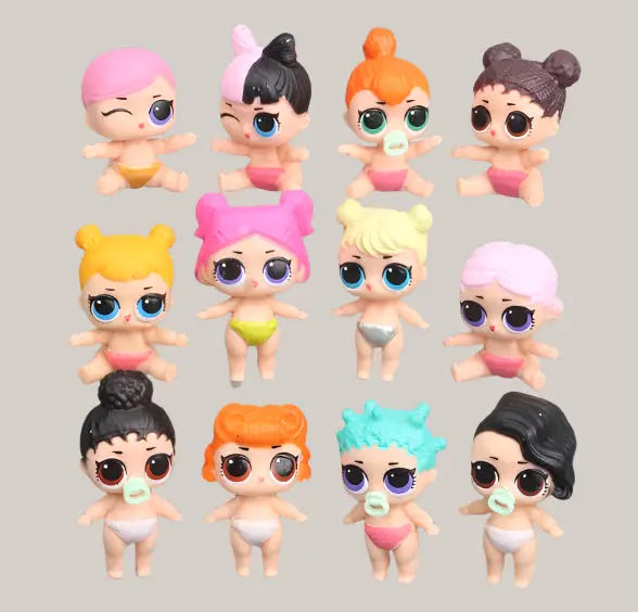 12-Piece Mini Doll Figure Set – 3.5–4 cm