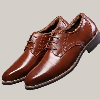 Men's Business Dress Shoes Plus cotton brown 2