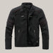 Men Fashion Pu Leather Jackets Coats Black Grey L