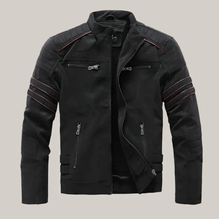 Men Fashion Pu Leather Jackets Coats Black Grey L