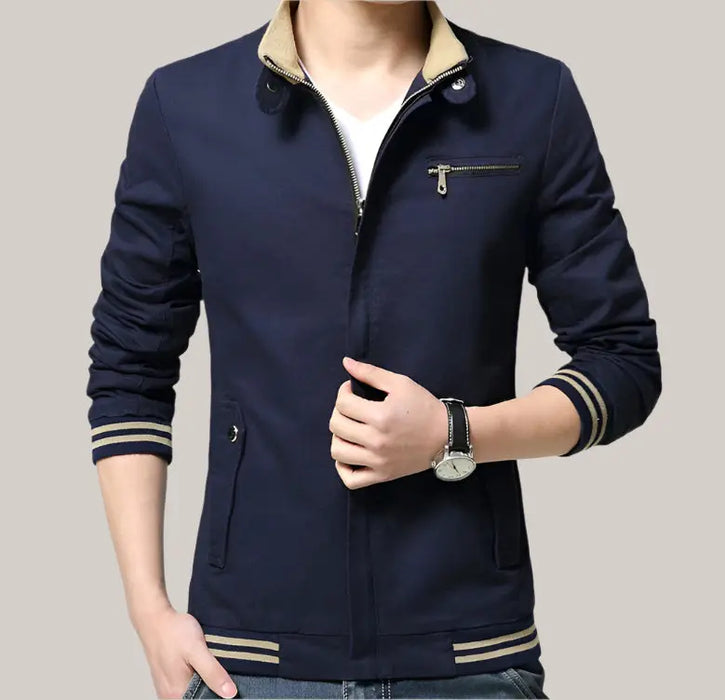 New Spring Autumn Men Casual Jacket Navy Blue2