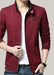 New Spring Autumn Men Casual Jacket Wine Red2