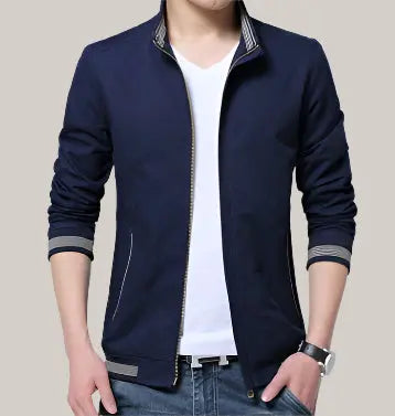 New Spring Autumn Men Casual Jacket Navy blue1