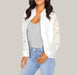 Lace Sleeve Women Basic Coats White