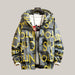 Men Casual Streetwear Hooded Printing Coats Yellow word