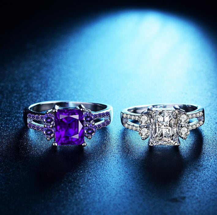 Zirconpurple diamond  ring men and women