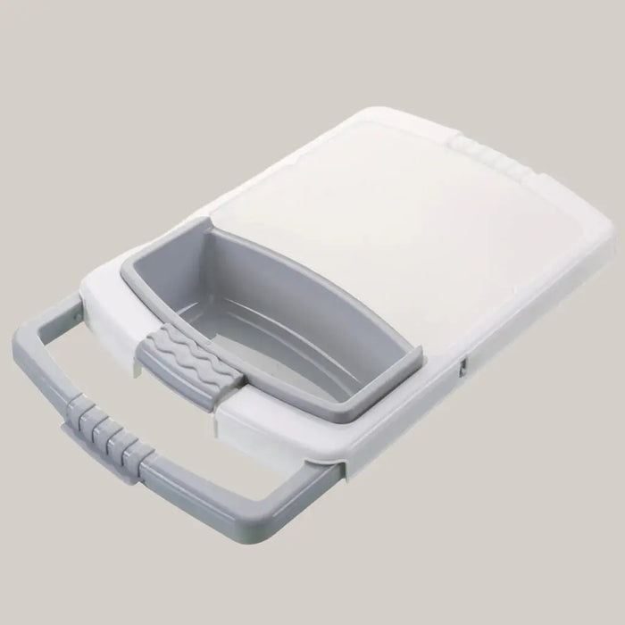 3-in-1 PP Over-the-Sink Cutting Board and Colander Grey
