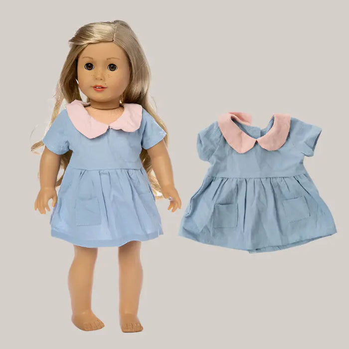18-Inch Doll Clothing Set – 5 Styles Light blue ladys skirt 18inches