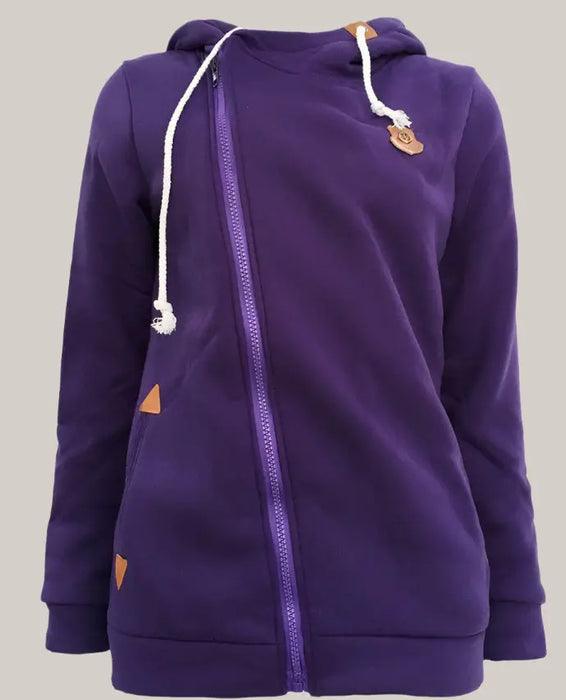 Women Hoodie Sweater Large Purple