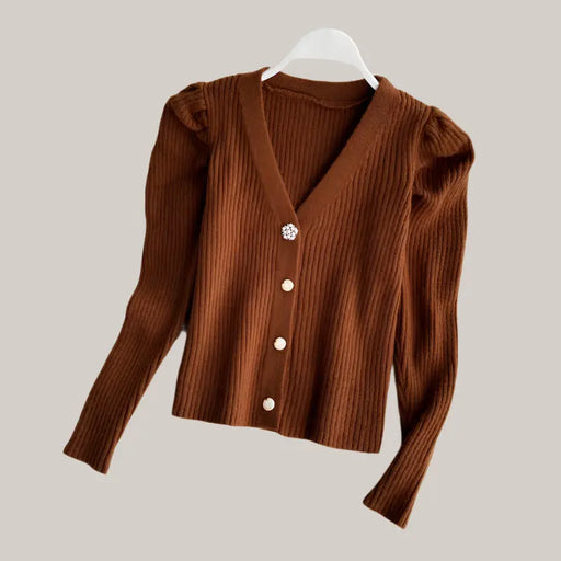 women cardigan sweater Chocolate One size