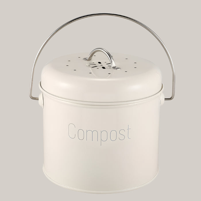 Steel Kitchen Compost Bin with Activated Carbon Filter