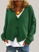 Women Cardigans Sweater Dark green