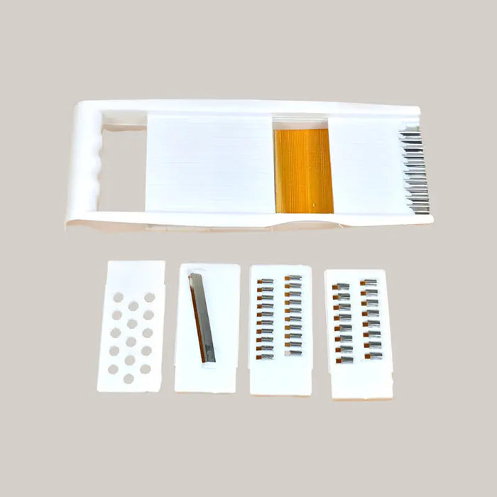5-Piece Stainless Steel and ABS Vegetable Slicer and Grater Set White