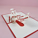 3D Airplane Pop-Up Greeting Card – Red