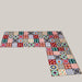 Geometric Woven Leather Kitchen Floor Mat Black pink