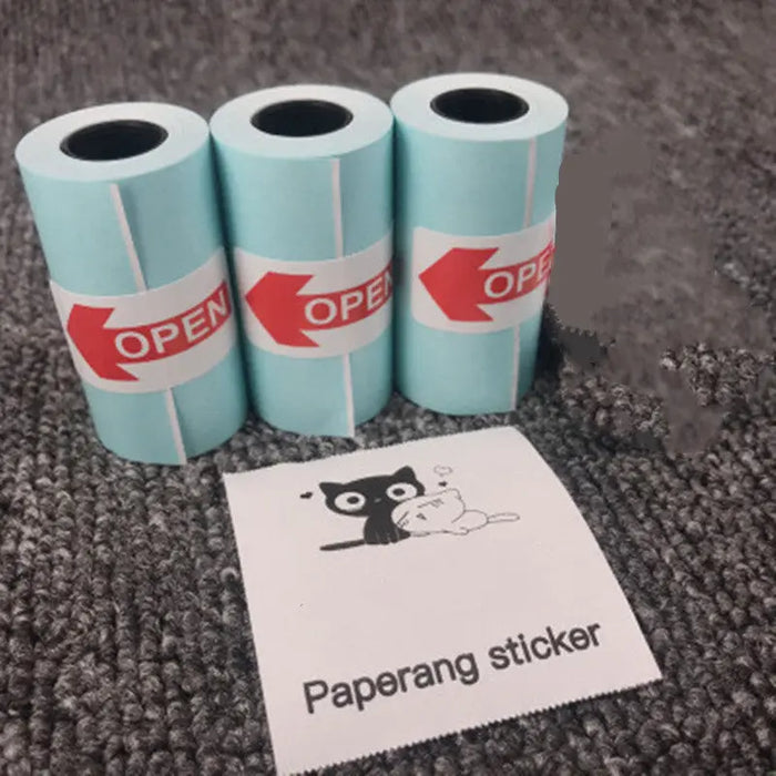 Mini Bliuetooth Wireless Thermal Printer 3pc Sticker thermal paper White