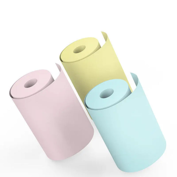 Mini Bliuetooth Wireless Thermal Printer 3pc Color thermal paper Color