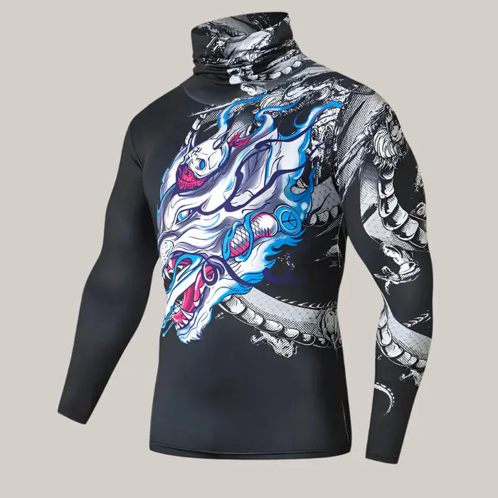 Fitness Compression Shirts With Mask D