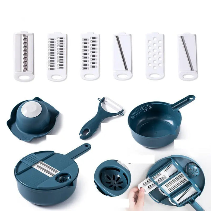 Kitchen Multifunctional Vegetable Shredder Dark Blue