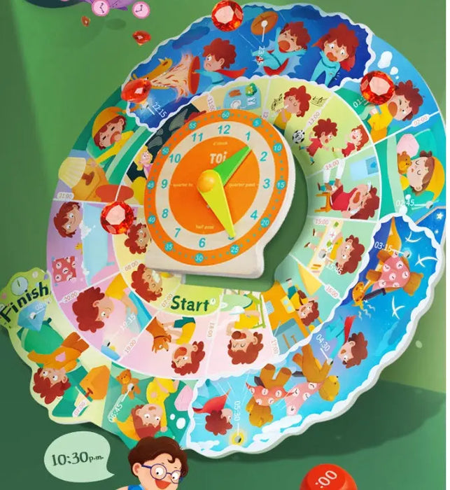 Clock-Themed Time Planning Board Game