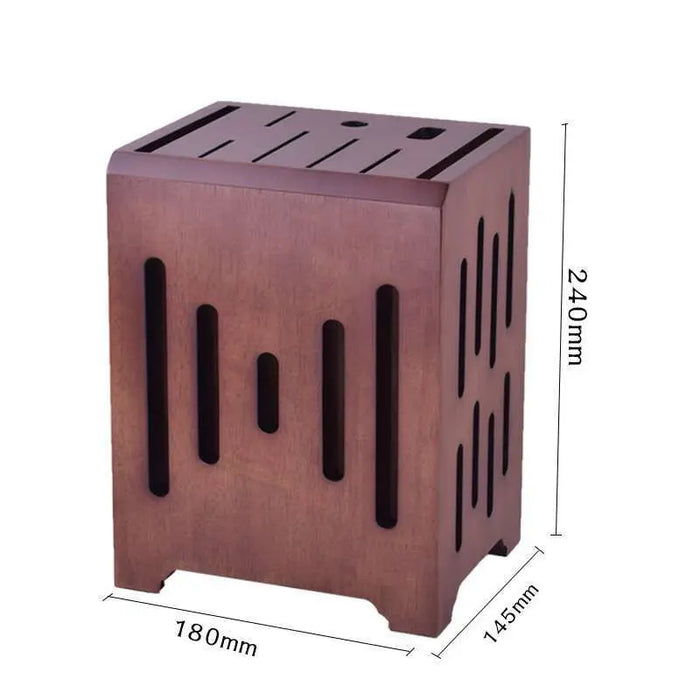 Ventilated Rubberwood Knife Holder, Wall-Mounted or Countertop Walnut