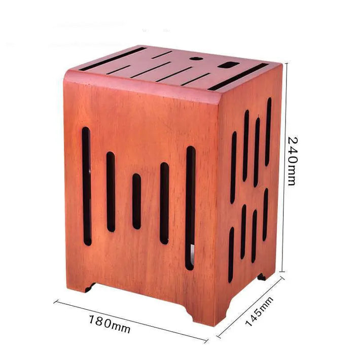 Ventilated Rubberwood Knife Holder, Wall-Mounted or Countertop Rosewood