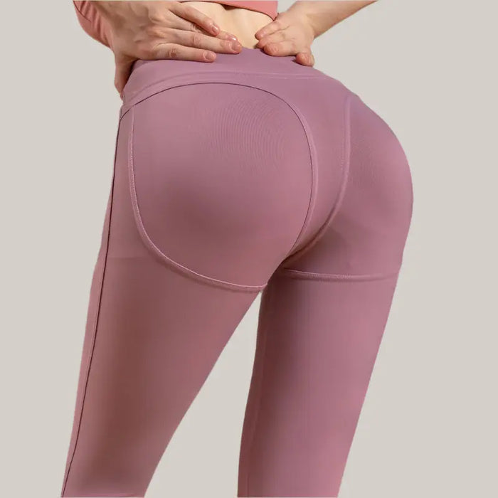 Running High Waist Tight Trousers Light Purple B
