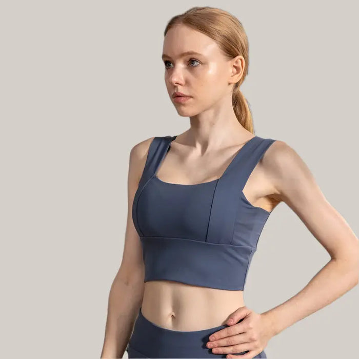 Running High Waist Tight Trousers Blue A