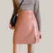 HOT Fashion Women Shiny Leather Skirts Pink