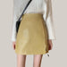 HOT Fashion Women Shiny Leather Skirts yellow