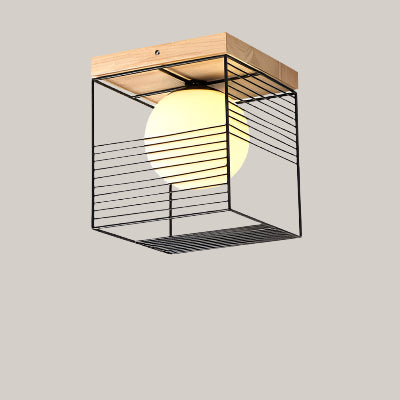 Modern Glass LED Ceiling Light, 18 cm Black