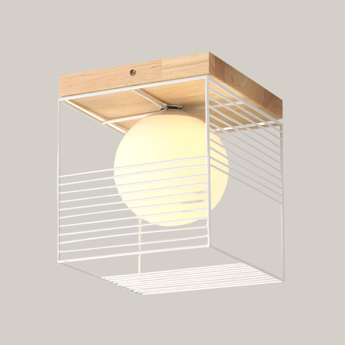 Modern Glass LED Ceiling Light, 18 cm White
