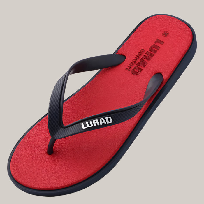 Two-Tone Outdoor Flip-Flop Sandals Red