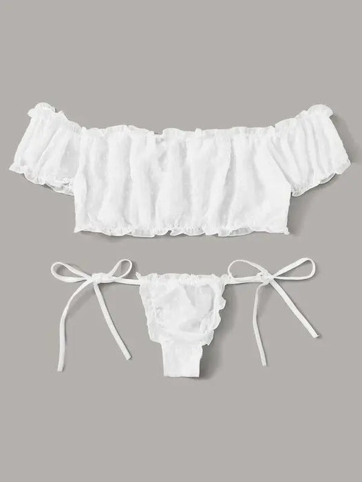 European and American Erotic Lingerie Sexy Women's Underwear White