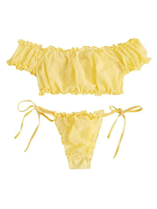 European and American Erotic Lingerie Sexy Women's Underwear Yellow