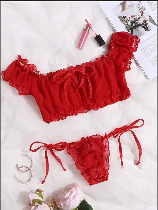European and American Erotic Lingerie Sexy Women's Underwear Red