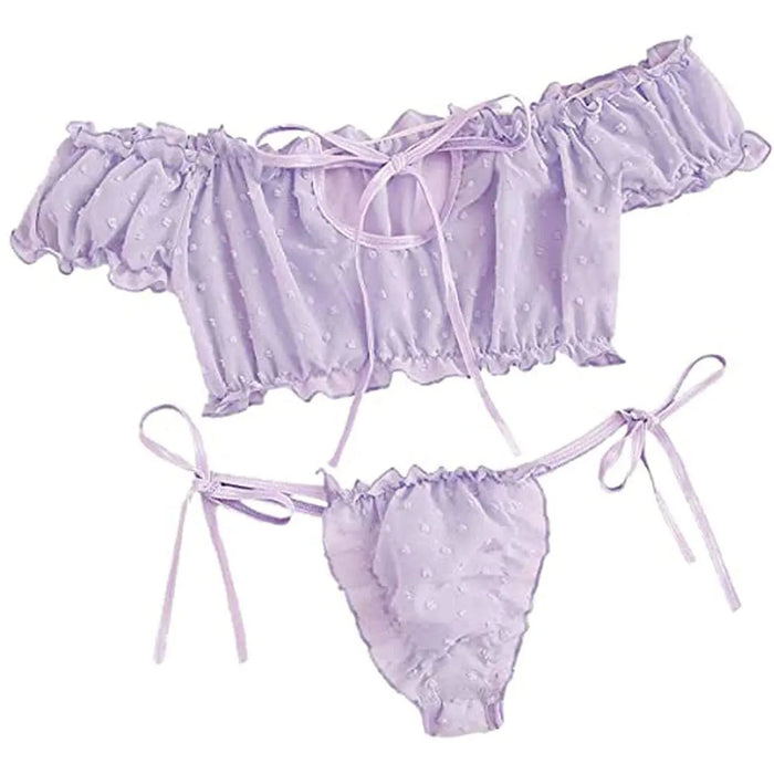 European and American Erotic Lingerie Sexy Women's Underwear Light Purple