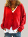 Women Cardigans Sweater Big red